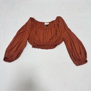 Cropped Peasant Top